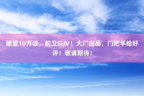 瞻望10万级，前卫SUV！大厂出品，门把手给好评！敬请期待！