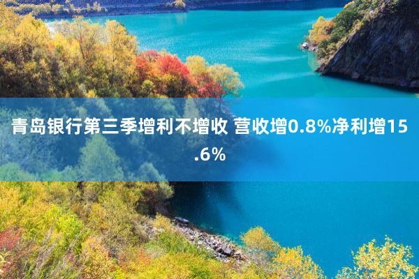 青岛银行第三季增利不增收 营收增0.8%净利增15.6%