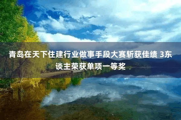 青岛在天下住建行业做事手段大赛斩获佳绩 3东谈主荣获单项一等奖